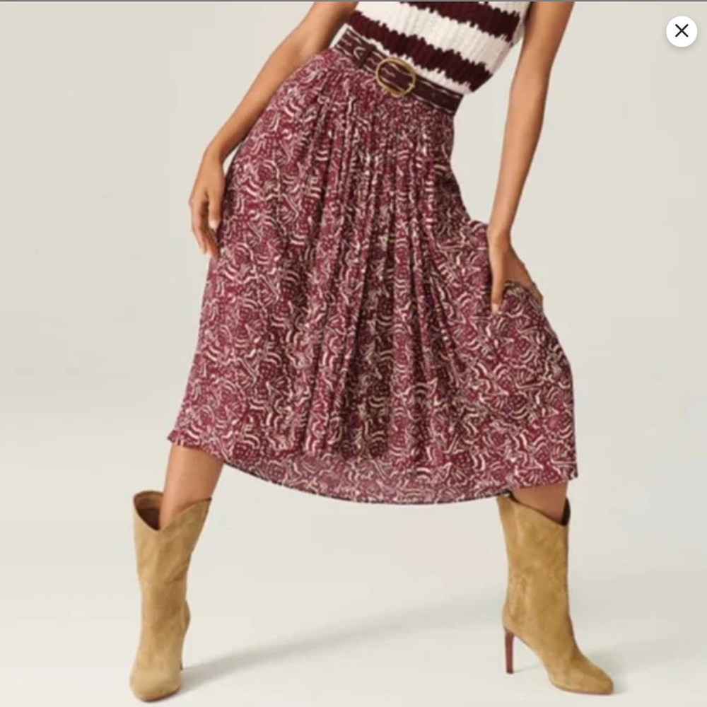 Love Is Pink Python Print Pleated Skirt Sz L NWOT